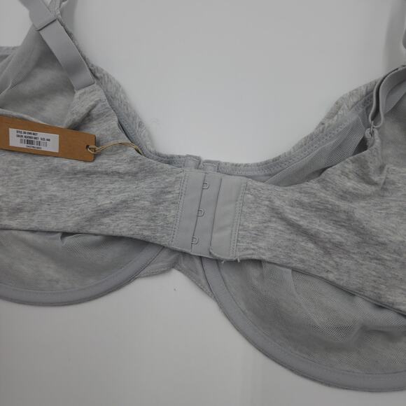 Skims Cotton Jersey Underwire Bra in Light Heather Grey Size 44H - Picture 6 of 8